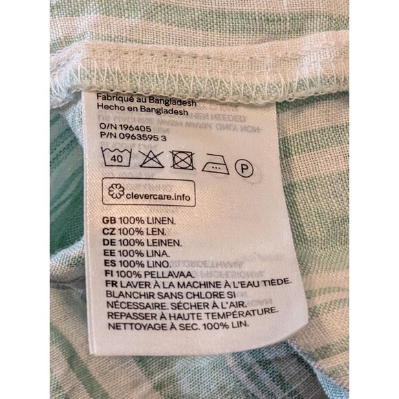 Lemlem by Liya Kebede X H&M Linen Stripe Shirt Womens Size XL Long Sleeve Button - Picture 7 of 7